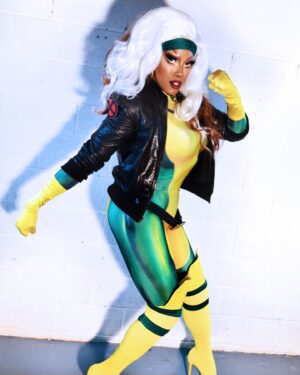 Dax ExclamationPoint Instagram - X-men 97 has me in my feelings a whole day later…. Made me wanna throw it back to my rogue cosplay which I’ve resurrected recently but managed to never get photos or footage of after wearing it multiple times. Sorry if this is a spoiler but the second you put Rogue in a ballgown, know she’s about to fuck somebody up.  #xmen97 #mutantAndProud #rememberGenosha