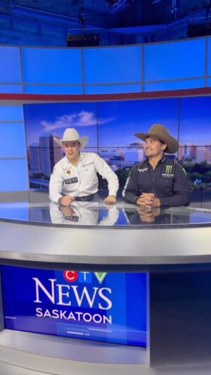 Daylon Swearingen Instagram - I like to think of myself as a comedian… 
• @carolinacowboyspbr When a joke turns into reality😂 @daylon_swearingen and young gun @johncrimber1 got themselves a job reporting the weather on @ctvsaskatoon last weekend and it is priceless!
•
•
#pbr #carolinacowboys #thecowboyway