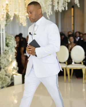DeVon Franklin Instagram - It was truly my honor to officiate the amazing wedding between my sister @letoyaluckett and my new brother @taleo47…what God has put together let no one pull apart! 

it was truly one of the most beautiful weddings that I have been to, and you could feel the love in the room.

I shared many things during the ceremony, including the idea that Love is a dedication to action not just a verbal commitment. 

When you say “I love you” you’re really saying “I’m dedicated to you”

Love must be evaluated by what is done not just by what is said! 

It was truly an honor to be included in this magical moment in the lives of Letoya and Toleo, I pray God’s blessing upon their union eternally! 

Suit: @richfresh 
Shoes: @ferragamo 
Chain: @jivdesigns 
Hair: @emily_imagna 
📸: @sterlingpics & @theexperience1911 

#wedding #love
