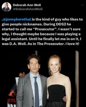 Deborah Ann Woll Instagram - “The Prosecutor” origin story.