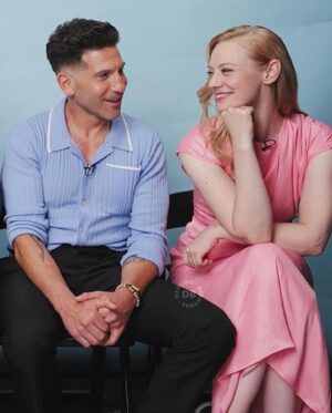 Deborah Ann Woll Instagram - Found some photos from our press day at D23. Jon and I were paired together. ❤️❤️💀💀