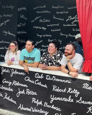 Debra DiGiovanni Instagram - Today was the best day! Got my name on the wall of the world famous @thecomedystore with my pals @ahamedweinberg @chrisestradacomic @jetskijohnson (plus so many great comics) AND my best friend Robyn was with me!! (Pic 2) feeling pretty GD grateful!! 🩷🩷