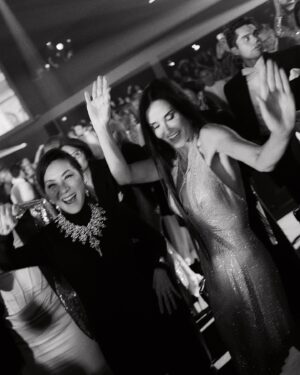 Demi Moore Instagram - Quick outfit change for the main event! Huge thank you to @dundasworld for the custom gown. And of course, thank you to @amfar. We sang and danced the night away - incorrect lyrics and all 😂🎤💃🏻