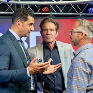 Dennis Quaid Instagram - An unforgettable night with Dennis Quaid! 🎬

We kicked off with the ‘Reagan’ movie premiere and followed it up with a Live 2-hour @pbd.podcast 

Laughter, tears, & solving world problems 😉 

#reagan #movie #PbdPodcast
