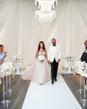 Denyce Lawton Instagram - #GrastiEverAfter 👰🏽‍♀️🤵🏽‍♂️💍 - Happy 2 Month Anniverary to my huuuuzzzbaaand . To the man who I manifested marrying when I was 12 years old 🤣🤣 LITERALLY … I still can’t believe I found that note… to the man who has the patience of a saint, who shows up for me way before I even know or am willing to ask for help… to the man who has been growing and becoming a better man as I do as a woman… to the man who supports me in so many ways that I never knew was possible… to the man that matches my nerd, my energy, my goofy humor, and so much more. To the man who literally is showing me the world and allowing me to show him a different one too. To the love of my life, truly my best friend, my truest soul mate, my childhood friend and crush… I love you! Thank you for introducing me to what they call a soft life YET allowing me to be independently hard headed when I need to be 🤣🤣🤣. Thank you for letting me be my true self yet encourage and support my growth and healing. I think we have one of the best — How It Started vs How It’s going 😋 - June 1, 2024 @ebangrastisr #BlackLove #TeenageLove

📸: @araredymond @burroughs.photo 
💄: @theekymlee 
👗: @netadover_bridal @kleinfeldbridal 
🤵🏽‍♂️: @suitsupply
💅🏾: @nails_bylexx 
💈: @himaj_jamih