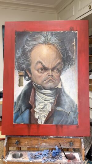 Derren Brown Instagram - Beethoven is, I think, done. 
#classicalmusic #beethoven #acrylic #caricature #art #portrait #acrylicpainting #fineart #celebrity #drawing #prints #artprints #original #originalart #antique #oldpainting