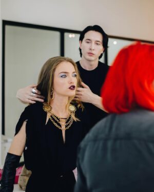 Dmitry Sholokhov Instagram - Behind the scenes🖤.
.
#sholokhov #design #fashion #runway #art #model #collection #designer #style #backstage #shop #photography