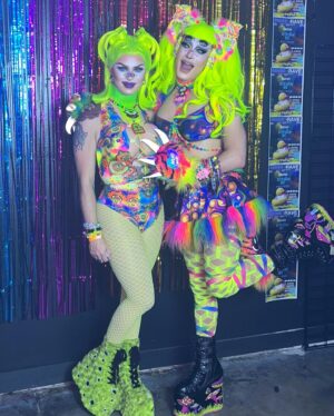 Dollya Black Instagram - Raver babes at the @kandikr4ve 😈 i love these gremlins so much. So blessed to have y’all in my life 💚