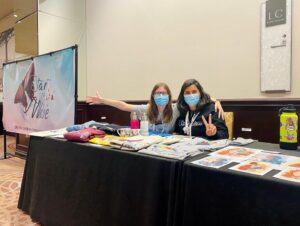 Dominique Provost-Chalkley Instagram - To all EhCon attendees… Please make sure to head by our @start_the_wave booth today for your final chance to get a STW Eco Merch item and support our organisation!!! 
You will meet some of our amazing team and can ask all the questions you may have about what we do. Have a beautiful day! 🦋💙🌈 #startthewave #ehconcananda
