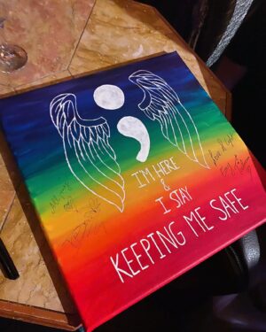 Dominique Provost-Chalkley Instagram - With the goal of continuing to create positive change around the world, KK Foster has created two paintings inspired by and in celebration of Emy’s new album, “Everything Is Love” and the beautiful songs that we all get to enjoy, including Everything Is Love, Pride Liberates, and Keeping Me Safe. These paintings have been signed by Emy Taliana and myself and are being auctioned off to the highest bidders with all the money raised going to Start the Wave. 🦋 These are two separate paintings and therefore, you can bid for either one or both, separately. Below you will find the bidding guidelines. 

Painting Bidding Guidelines:

🌈 Bidding will start today, 28th at 11.11am.
🌈 Each item will start at $11.11 and will be a silent auction.
🌈 Bidding will run for 3 days, ending Sunday at 8pm.
🌈 You can bid separately for each signed painting. 
🌈 Please specify which piece you are bidding on: Everything Is Love/Pride Liberates piece OR Keeping Me Safe piece.
🌈 DM your bid to KK at @kkfosterlyrics — Any bids made elsewhere will not be counted. Please ensure to DM KK!
🌈 Each day, KK will update in her stories what the current highest bid is for each piece. If you so choose to bid higher, you can DM her again. 
🌈 Bidding will close at 8pm EST on the third day.
🌈 The two winners with the highest bids will be notified the following day. 
You will then Venmo KK the payment and she will make the donation to Start the Wave for the total amount. 
🌈 Once payment is received, KK will communicate with the winners, package up and ship the paintings out to their destinations. 

Thank you for your support! 
#startthewave #stwfundraising #everythingislove #prideliberates #stwcreativity @start_the_wave @kkfosterlyrics @emytaliana
