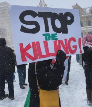 Dominique Provost-Chalkley Instagram - Thank you to everyone who showed up today. 💔 🇵🇸 PERMANENT CEASEFIRE NOW 🇵🇸 💔
#gatherforpeace #freepalestine #ceasefirenow