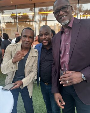 Dominique Wilkins Instagram - Always a pleasure to catch up with old friends. Great time spent with the legendary Sugar Ray Leonard!