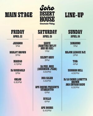 Dua Saleh Instagram - playing #sohodeserthouse today at 530pm in coachella valley☀️ @sohohouse