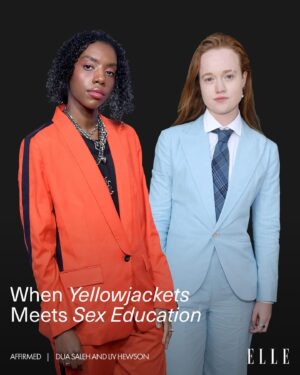 Dua Saleh Instagram - Their shows couldn’t be more different: Dua Saleh starred in #SexEducation, a heartwarming British teen comedy-drama about navigating first loves, while Liv Hewson is in #Yellowjackets, which follows a New Jersey high school soccer team’s descent into madness after getting stranded in the woods. As a part of ELLE’s series exploring gender-affirming care, the nonbinary actors met for the first time to talk about what they do have in common—LGBTQ stories on-screen. Click the link in bio for more.