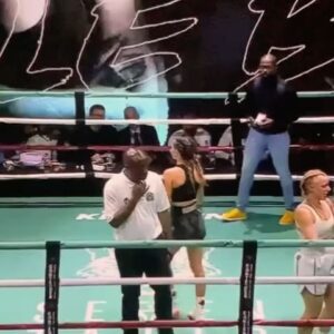 Ebanie Bridges Instagram - 2 years today when my twinny “baby bomber” @thedumbledong made her boxing debut 🥹 she’s come a long way since this fight… (I’ve since forgiving her for making me wear Man City colours 🤣😝) 
love watching her develop. Seriously So proud of how far she has come, NOW THE CHAMP and it’s all down to her hard work and dedication to her boxing goals. She is a serious grafter make no mistake.  Improving with every fight.  Love you Elle 🫶🏼

#boxing #ebaniebridges #onlyfans #blondebomber #ellebrooke