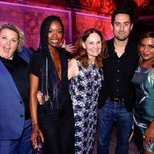 Ed Weeks Instagram - As we hurtle towards the 10 year anniversary of The Mindy Project what is there to write that hasn't already been written? Let's do it in slides.

1. Young bucks in between takes, my script in hand. In the early days I was always paranoid I didn't know my lines, and that I always needed a wee. Both would hugely frustrate @ikebarinholtz.

2. Ike's revenge.

3. Season 2 fatsuit. You had to step into it (you didn't, I did) through a posterior zip rather like a onesie. My trailer buddy Chris Messina was often called on for emergency unzips when I had drunk too much coffee.

4. Our queen, our benefactor, our creative genius, our cheerleader. And @mindykaling. Hahaha I did a comedy joke!

5. Rehearsing for the wedding dance in the finale. Choreographed brilliantly by @alison_faulk. I was so good at dancing that I was invited to extra rehearsals, just me, so my fantastic dancing could be further admired and studied. That was definitely why.

6. Over the seasons our family blossomed. The addition as series regulars of @bethgrantactor @xoshroq @adam.pally @fortunefeimster @rebeccarittenhouse and @garretdillahunt added exponential light and gloriousness. I was the luckiest pup to work alongside this cast, these writers, this crew—and 85% of them still return my calls.

7. Garret right before one of his relaxing hugs. Such soft arms!

8. "That body of yours is absurd."

9. Quite right.

Love to everybody who participated and watched (now, now). It truly was the best of times.