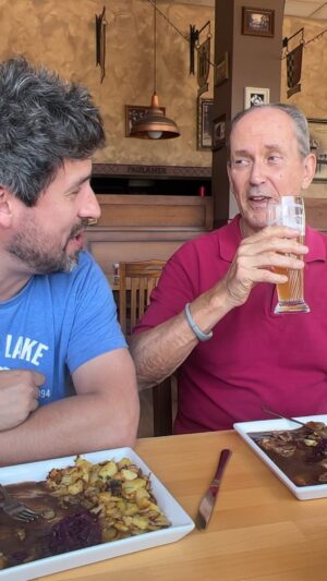 Ed Weeks Instagram - #WeeksEats returns! In Spain! (Dad didn’t really vote for Brexit)
.
#germanfood #spain #costadelsol #foodreview #themindyproject