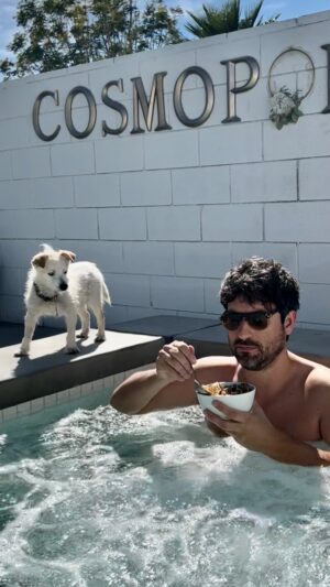 Ed Weeks Instagram - AIR FRYER SESAME CHICKEN! Thank you so much to @cosmopolitanlq for the most gorgeous stay #WeeksEats
. 
#chicken #sesamechicken #chinesefood #airfryer #airbnb #pool #hottubtime #jacuzzi #food #foodporn #foodreview #vacationmode #instafood #laquinta #palmsprings #california
