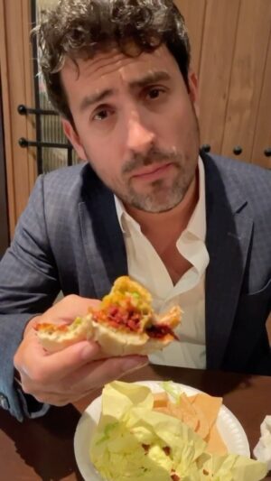 Ed Weeks Instagram - Eating a JUICY TORTA and making my usual mess! 🇲🇽🇺🇸 #WeeksEats