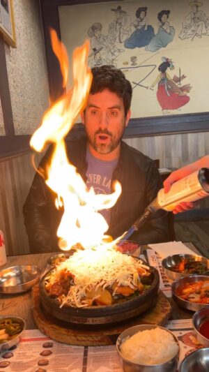 Ed Weeks Instagram - BURNING CHEESE BEEF! for god’s sake at the fabulous @sunnongdan 🇰🇷 #WeeksEats
.
#koreanfood #galbijjim #kimchi #losangeles #foodreview #foodporn