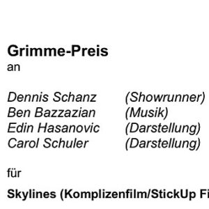 Edin Hasanović Instagram - 💥Äääähmmm...neue Info.💥
Neben der Serie an sich, dem Erfinder und Showrunner Dennis Schanz, und dem Musik Genie @bazzazian- bekommen auch @carol.schuler und ich den GrimmePreis für unsere Darstellungen von ZILAN UND JINN!!!
💥💥💥💥💥💥💥💥💥