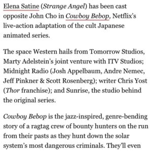 Elena Satine Instagram - See you space cowboy...