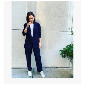 Eline Powell Instagram - In other news. I felt très snazzy in my suit today, unfortunately can’t stand still long enough to take a decent picture. ✨#practicepatienceinallmattersbigorsmall