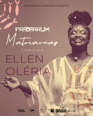 Ellen Oléria Instagram - Ao celebrar o legado cultural e ancestral de yalorixás e alabês, sentimos que as convidadas do projeto Matriarcas precisavam estar em completa sintonia com a história e tradição presente em cada canto. Nossa segunda convidada é uma verdadeira irmã que compartilha a nossa reverência à ancestralidade.

Ellen Oléria, uma cantora e compositora incrível, com talento excepcional, se junta a nós no show de lançamento e também participa da gravação da música “Águas de Oxalá”, uma linda homenagem à grande Ialorixá Mãe Menininha do Gantois.

Nos vemos em breve! Asè!

“Matriarcas” foi selecionado pelo edital Natura (@naturamusical), por meio do Programa Estadual de Incentivo ao patrocínio Cultural (Fazcultura). Tem produção musical de Felipe Guedes (@felipeguedesgt), produção executiva de Edimilia Barros Produção & Gestão em Cultura (@edmiliabarros) e apoio do Teatro Castro Alves (@teatrocastroalvesoficial).

#Pracegover: Fotomontagem. Foto de Ellen Oléria sorrindo com os olhos fechados e o braço esquerdo aberto. Ela é negra retinta, usa o cabelo trançado preso em um coque. Está com um adereço com pedra na cabeça e um vestido branco com transparência. A arte está toda em tons de roxo. No canto superior direito há ilustrações de peixes em círculo.  Ao centro aparecem as marcas do “Pradarrum” e “Matriarcas”, seguido do texto: “convida Ellen Oléria”.

#Naturamusical #NosEncontramosNaMusica #Fazcultura #GabiGuedes #Pradarrum #MúsicaBaiana #Tradição