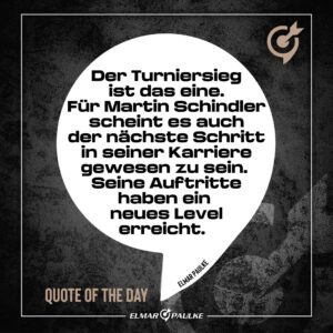 Elmar Paulke Instagram - Keine Frage: Martin Schindler überzeugt seit Wochen. Der erster Sieg auf der European Tour hat ihn jedoch auf ein neues Level gehoben. Mehr Selbstvertrauen, mehr Selbstverständlichkeit. Er wirkt stabiler, resistenter. Heute steht er mal wieder am entscheidenden European-Tour-Tag auf der Bühne. Schindler ist gerade schwer zu schlagen. Macht unglaublich Spaß, dies zu verfolgen.