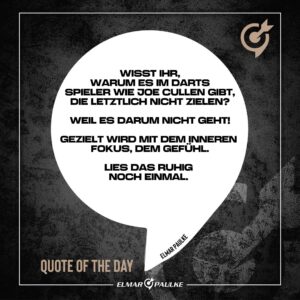 Elmar Paulke Instagram - Klingt eigenartig, ist aber so. 🎯

Der äußere Fokus, das Anvisieren des jeweiligen Feldes, spielt eine untergeordnete Rolle.

Game On!