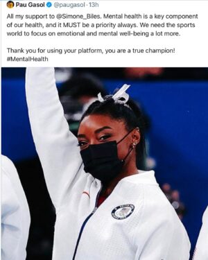 Elsa Punset Instagram - Qué alegría leer las palabras de aliento de @paugasol a @Simone_Biles y asistir a este creciente y esperanzador cambio de actitud colectiva hacia la salud mental 💪💪👍👍