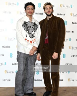 Emilien Vekemans Instagram - Thank you @bafta for this fun night!
With the greatest @jaylycurgo 🫀

@vanityfair 
@29thoctober_brand 
@hair.by.maxim
