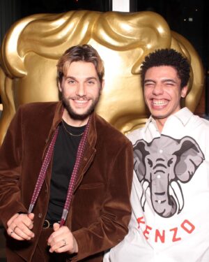 Emilien Vekemans Instagram - Thank you @bafta for this fun night!
With the greatest @jaylycurgo 🫀

@vanityfair 
@29thoctober_brand 
@hair.by.maxim