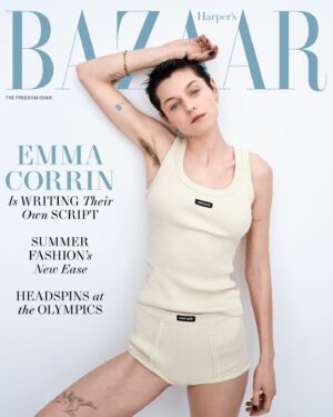 Emma Corrin Instagram - Introducing our June/July Freedom Issue starring @emmalouisecorrin. 

From a young Princess Diana in #TheCrown to the pink-haired Darby in ‘A Murder at the End of the World’ to, now, the MCU’s latest supervillain in @deadpoolmovie, Corrin has proven they’re able to unlock a huge spectrum of characters. Their skill, in part, is due to a deep well of empathy honed in their own journey of self-discovery. But while they possess the abilities to embody different roles on screen, off-screen, Corrin is never anyone but themselves. Read all about it at the link in bio. 
-
Photography: @samrocksamrock
Styling: @mr_carlos_nazario
Creative Director: @lauragenninger
Story: @therealellaking
Hair: @mustafayanaz
Makeup: @aarondemey1
Manicure: @nailglam
Entertainment Director: @angcutt
Production: @dayinternational
Set design: @heathmattioli
Special thanks: @spbc_ab