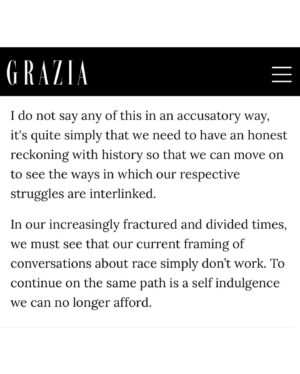 Emma Dabiri Instagram - No way I’m making “new content” to respond to the 2024 race riots. It’s all been said before and I honestly think part of the problem is our short term, non strategic, reactionary approach to everything. So just sharing a few bits from the wild ride that was 2020   2021 that not only do I think remain relevant but need to actually be fully addressed !!! (Incidentally the @grazia articles are from one story on Meghan Markle and another on Sancho, Rashford and Sako but could be *INSERT RACIST INCIDENT OF CHOICE” it’s allllllll the same ting) 

In What White People Can Do Next; From Allyship to Coalition, borrowing from the sociologist Vron Ware, I wrote about how the elimination of pervasive racism is part of an overarching ‘politics of change that does not provide short-term gratification’. The antithesis perhaps then of social media use, with its quick dopamine hits.
The harder slog of necessary anti-racist work that occurs offline, certainly doesn’t “reward” us with the same immediate “buzz”. 

“Don’t be discouraged by this; the on-going nature of this work is part of what makes it all the more urgent. As many of us as possible must embark on the journey”. The effort required may well be more enduring, but so to will be the rewards…

In our increasingly fractured and divided times, we must see that our current framing of conversations about race simply don't work. To continue on the same path is a self indulgence we can no longer afford.