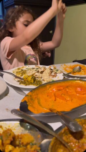 Emme Rylan Instagram - What it’s like to go out for Indian food with Dakota.  #likemotherlikedaughter #littlefoodie