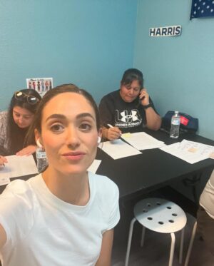 Emmy Rossum Instagram - Phone banking in Nevada today. Let’s keep the momentum going. Go to mobilize.us to get involved!!!