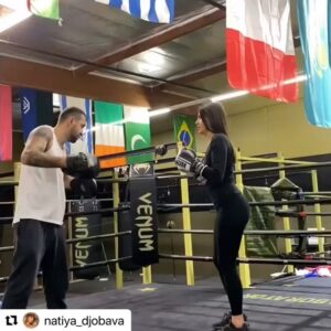 Enriko Gogokhia Instagram - preparing my wife for a fight😜✊🏻🥊