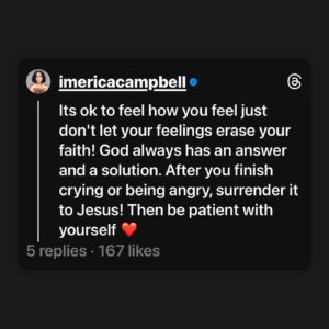Erica Campbell Instagram - 🙏🏽🥹❤️ 
Balance 
Prayer
Therapy
Patience 
Self Love