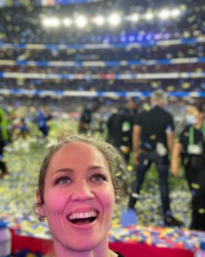 Erika Christensen Instagram - Unforgettable. A lot of these shots are stolen from @coelmaness who captured great behind the scenes shots. (@iatse hard at work!) Thank you, @camhey97 for making today happen for us. Truly. ♥️ Gooo @rams!!! 💙