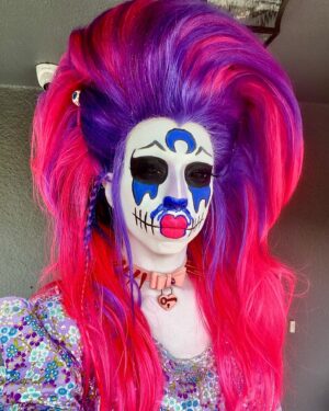 Erika Klash Instagram - Thank you @oaklash2022 for letting me live my Sailor Moon villain fantasy at the Saturday block party! 💀🌸🌙 Hair by @steven.perfidia.kirkham