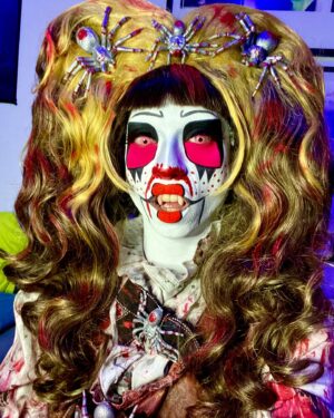 Erika Klash Instagram - I couldn’t do UV-reactive makeup looks without @kryolanofficial 🌟🌟🌟 This look features their UV pink and UV red products!