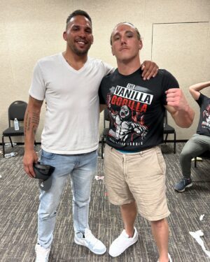 Eryk Anders Instagram - Work till an idol becomes a business partner or however that saying goes! 

The dream chase continues June 29th get your tickets from the link in my bio! To give me credit for your ticket purchase pick my name in the fighter selection when checking out! 

#vanillagorilla #yaboi #thejourney #dreamchasing #ufc #iridiumsportsagency #agent