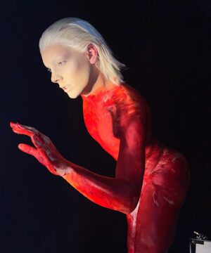 Etcetera Etcetera Instagram - flesh strip ❣️ last night i presented a work i’ve conceptualised for years but never managed to execute ~ an ode to the non binary body ~ the wrappings and trappings of gender ~ the pain and pleasure of authentic self. 

thank you to chenoeh, dave, gregor, the entire sound and fury team, @thevault.place and most importantly my prosthetic assistant and all round content superstar bestie @sour.dq for making this a reality ❣️