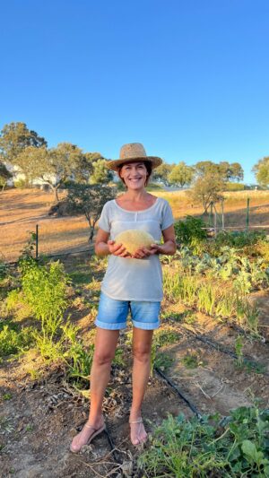 Fátima Lopes Instagram - Este verão, tem sido a horta a ditar as refeições do dia a dia, cá em casa. São os legumes que definem que carne ou peixe vamos cozinhar. 

Talvez não tenham ideia da imensa alegria que é para mim, e para toda a família, cuidar diariamente da horta e colher os alimentos.

Este ano, já colhemos pepino, pimento, pimento padrón, tomate, beringela, batata, cebola, feijão verde, courgete, espinafre, batata doce, alho francês, meloa, melão, melancia… e agora este melão casca de carvalho. 😋