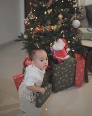 Fendy Chow Instagram - Merry christmas from us 🎅🏻 🎄 

Pertama kalinya avery kenalan sama santa, bantuin decor pohon natal dan dapet kado banyak banget dari santa ❤️

Have a blessed christmas everyone! 😇