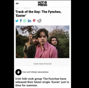 Ferdia Walsh-Peelo Instagram - My band The Fynches just released a new single today called ‘Easier’. I wrote this song many years ago (back in 2018) and it’s so nice to have it out in the world. Give it a listen and if you like it give @thefynches a follow.
Thank you @hotpressmagazine for featuring it as your track of the day! 
Lots of love ❤️

📸 @itchyfeetcreative
