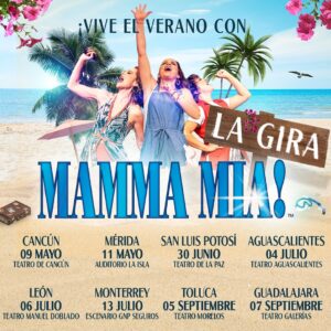 Francisco Rubio Instagram - ¡Debido al éxito, la fiesta del año llegará pronto a tu ciudad! 🧳🪩 Te compartimos las nuevas fechas de MAMMA MIA, La Gira! 
 
🌴SAN LUIS POTOSÍ	
Teatro de la Paz	
Domingo 30 de junio
16:30 y 19:30	
https://www.superboletos.com/landing-evento/EkDPTToPIWBx0GFlT0Xk_w

🌴AGUASCALIENTES 
Teatro Aguascalientes	
Jueves 4 de julio
18:00 y 21:30	
https://www.showticket.com.mx/MammaMiaAgs2024

🌴LEÓN	
Teatro Manuel Doblado	
Sábado 6 de julio
17:00 y 20:30	
https://arema.mx/e/12224

🌴MONTERREY	
Escenario GNP Seguros	
Sábado 13 de julio
17:00 y 21:00	
https://shops.ticketmasterpartners.com/mamma

🌴TOLUCA	
Teatro Morelos	
Jueves 5 de septiembre
20:00
https://arema.mx/e/12225

🌴GUADALAJARA	
Teatro Galerías	
Sábado 7 de septiembre
17:00 y 20:30	
https://boletia.com/billboards/eventos/mamma-mia

¡No te lo pierdas!