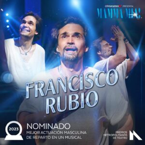 Francisco Rubio Instagram - ¡Felicidades a PACO RUBIO (@pacsrubio) nominado a “MEJOR ACTUACIÓN MASCULINA DE REPARTO EN UN MUSICAL” ☮️🚣🏼‍♂️ en @losmetromx! 🏆

¡No te pierdas su trabajo en las últimas semanas de Mamma Mía!

#mammamia #teatro #cdmx #musical #weekend #losmetro