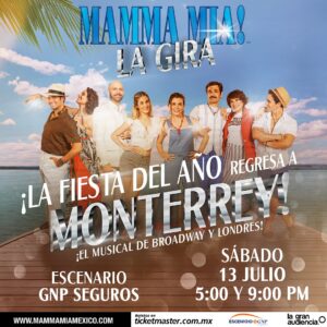 Francisco Rubio Instagram - Mamma Mia! Ahí voy otra vez… a MONTERREY 🪩✈️ ¿Están listos para regresar a la taberna de Donna? Nos emociona mucho volver a verlos. Nos vemos el sábado 13 de julio en @escenariognpseguros a las 5:00 y 9:00 pm. 

Boletos disponibles en @ticketmaster_mx 

#mammamia #mammamiamexico #mammamiamx #mammamiamusical #abba #teatromusical #gira #mexico #monterrey #findesemana #carteleradeteatro